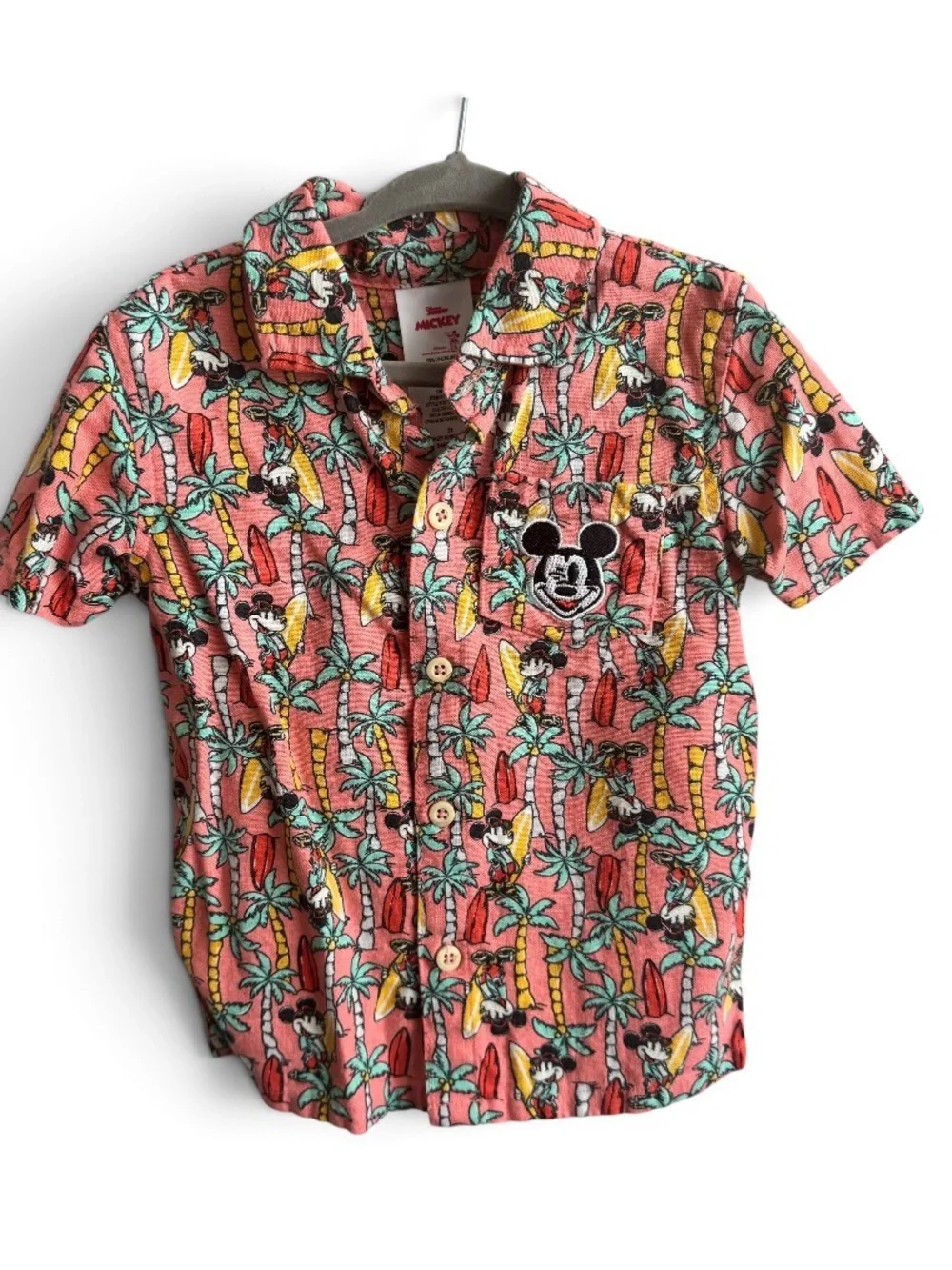 Disney Junior Mickey Mouse Tropical 2pc Short Set Size 3T EUC Hawaiian Cruise
